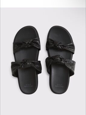 Abercrombie & Fitch Black Knotted Slide Sandals